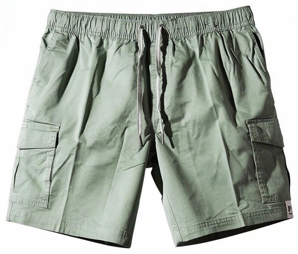 George Men’s Cargo Shorts Green Size M 32–34 Elastic Waist Lightweight Pockets